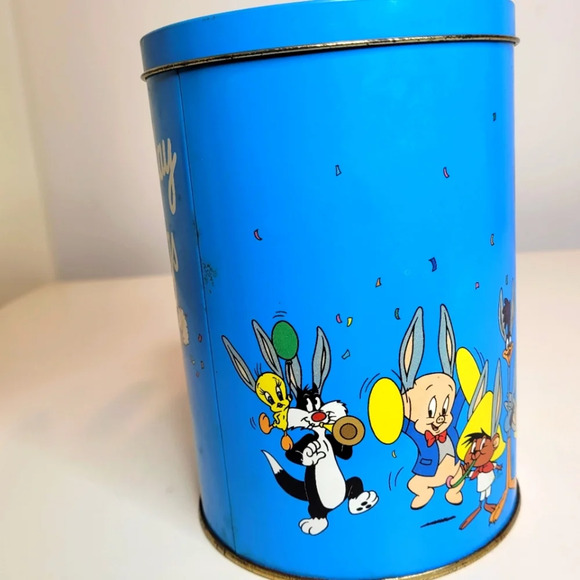 Vintage 1989 Bugs Bunny 50th Birthday Collectible Tin Can with Lid - Picture 5 of 12